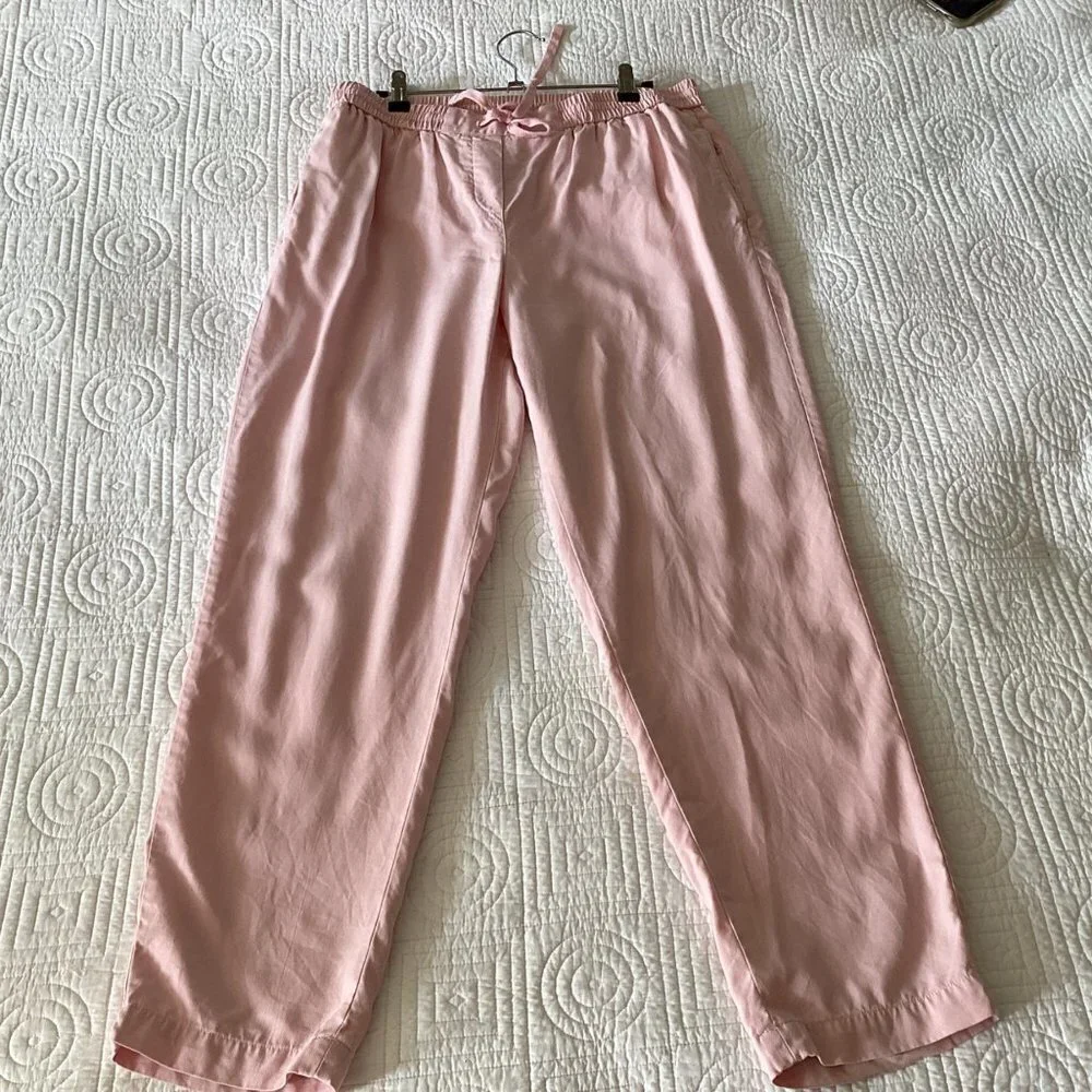 Talbots The Easy Drawstring Pants Pink Lyocell size M - Picture 10 of 12